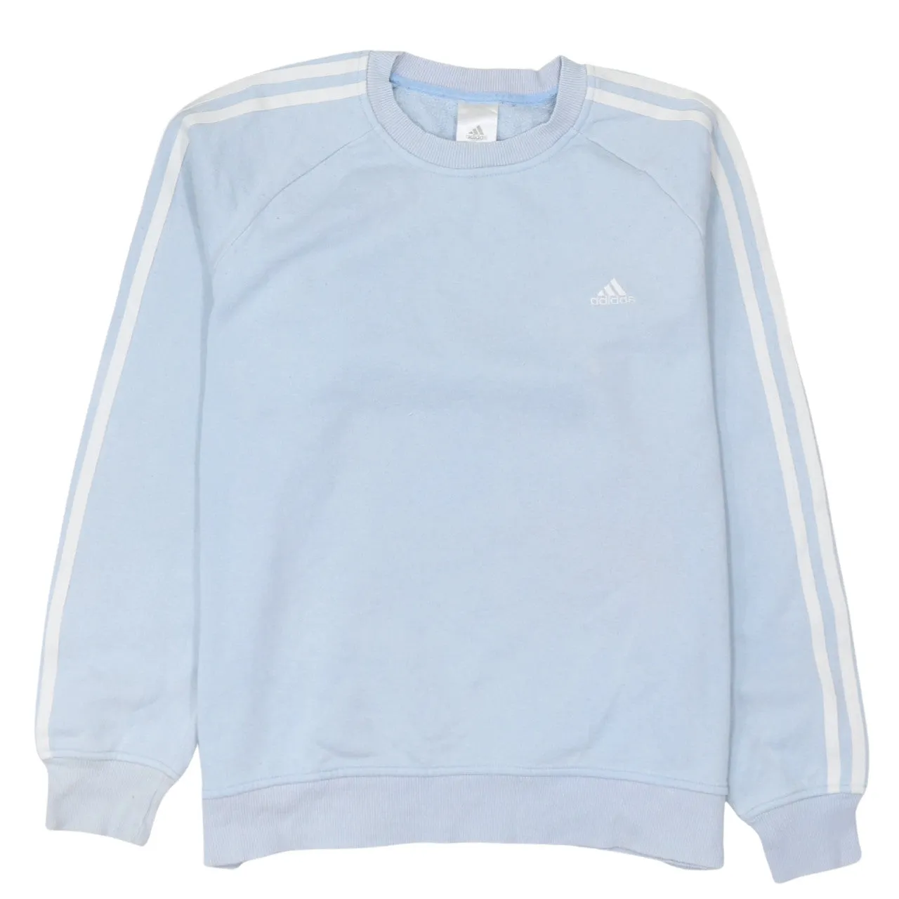 Adidas 90's Striped Sleeve Crew Neck Sweatshirt Large Blue sold by Vintage Club