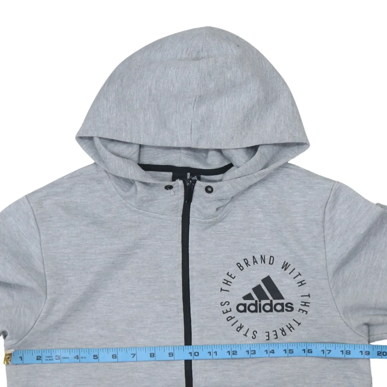 Adidas 90's Lightweight Full Zip Up Hoodie Small Grey sold by Vintage Club product image thumbnail 5