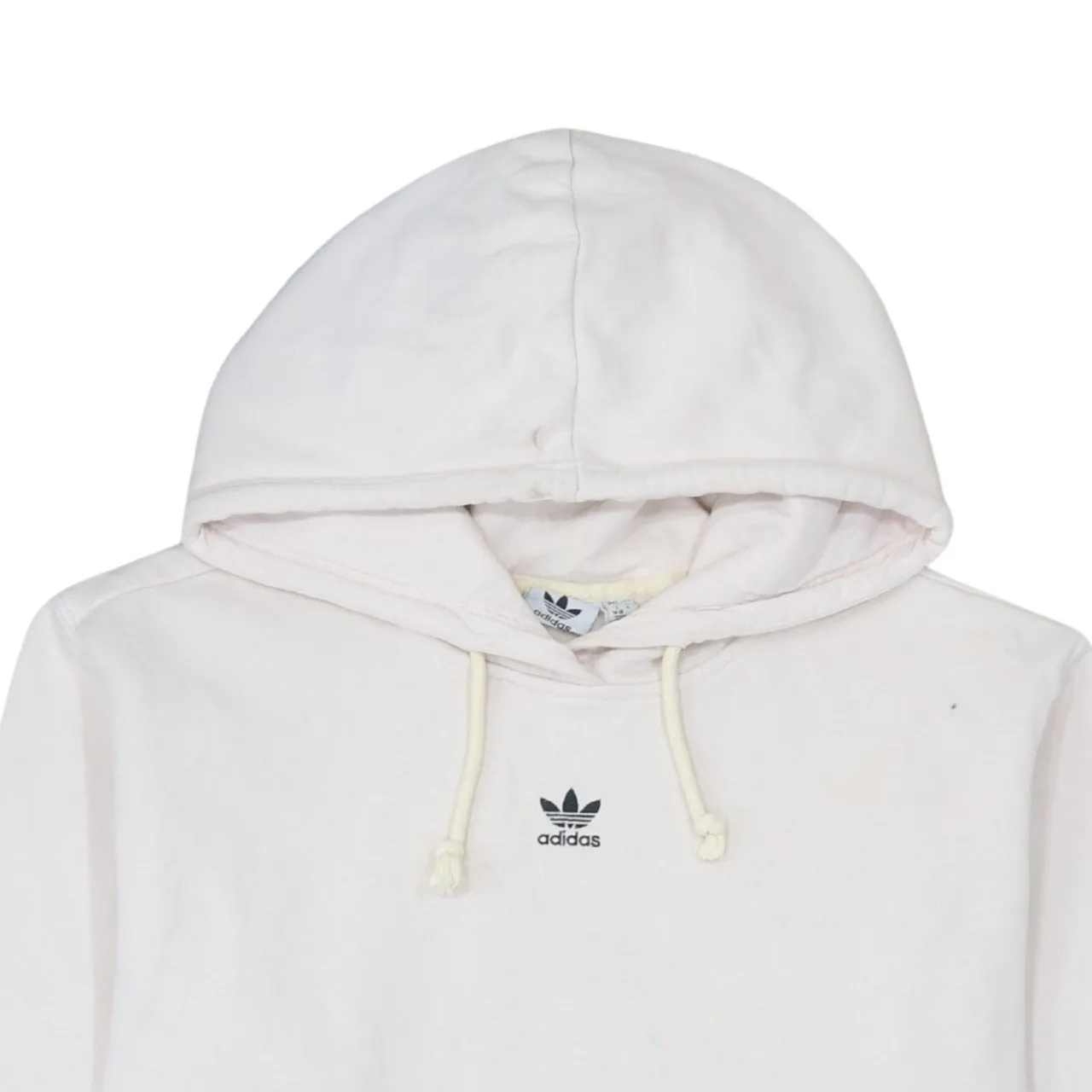 Adidas 90's Drawstring Pockets Pullover Hoodie Large Beige Cream sold by Vintage Club product image thumbnail 3