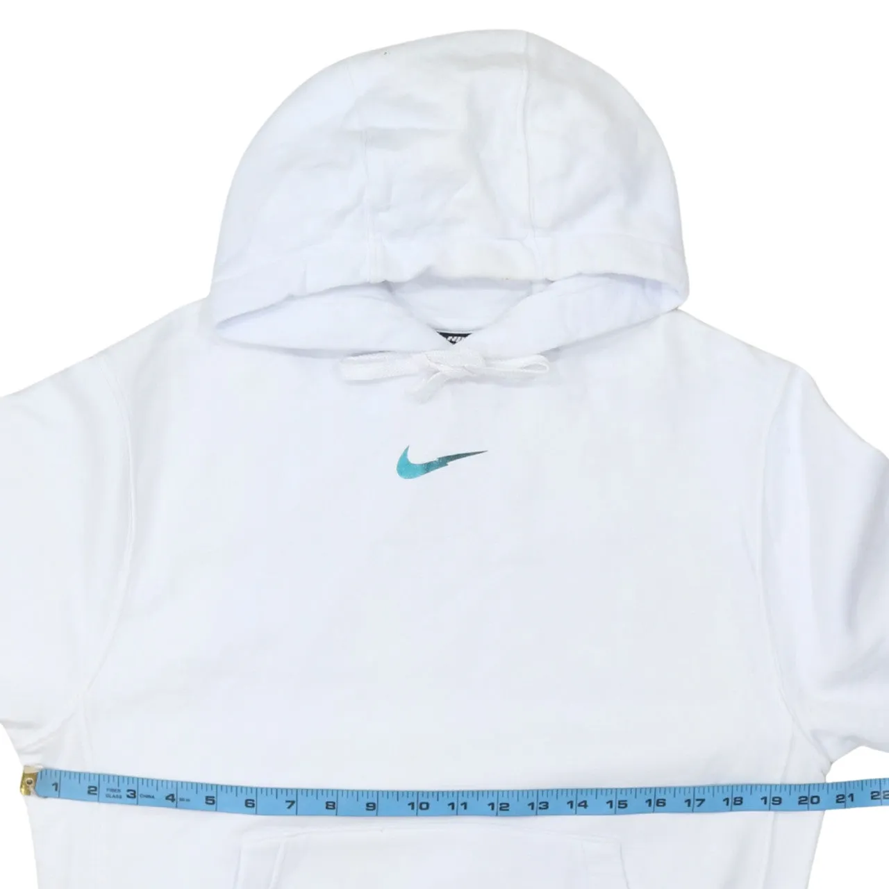 Nike 90's Center Middle Swoosh Pullover Hoodie Small White sold by Vintage Club product image thumbnail 5