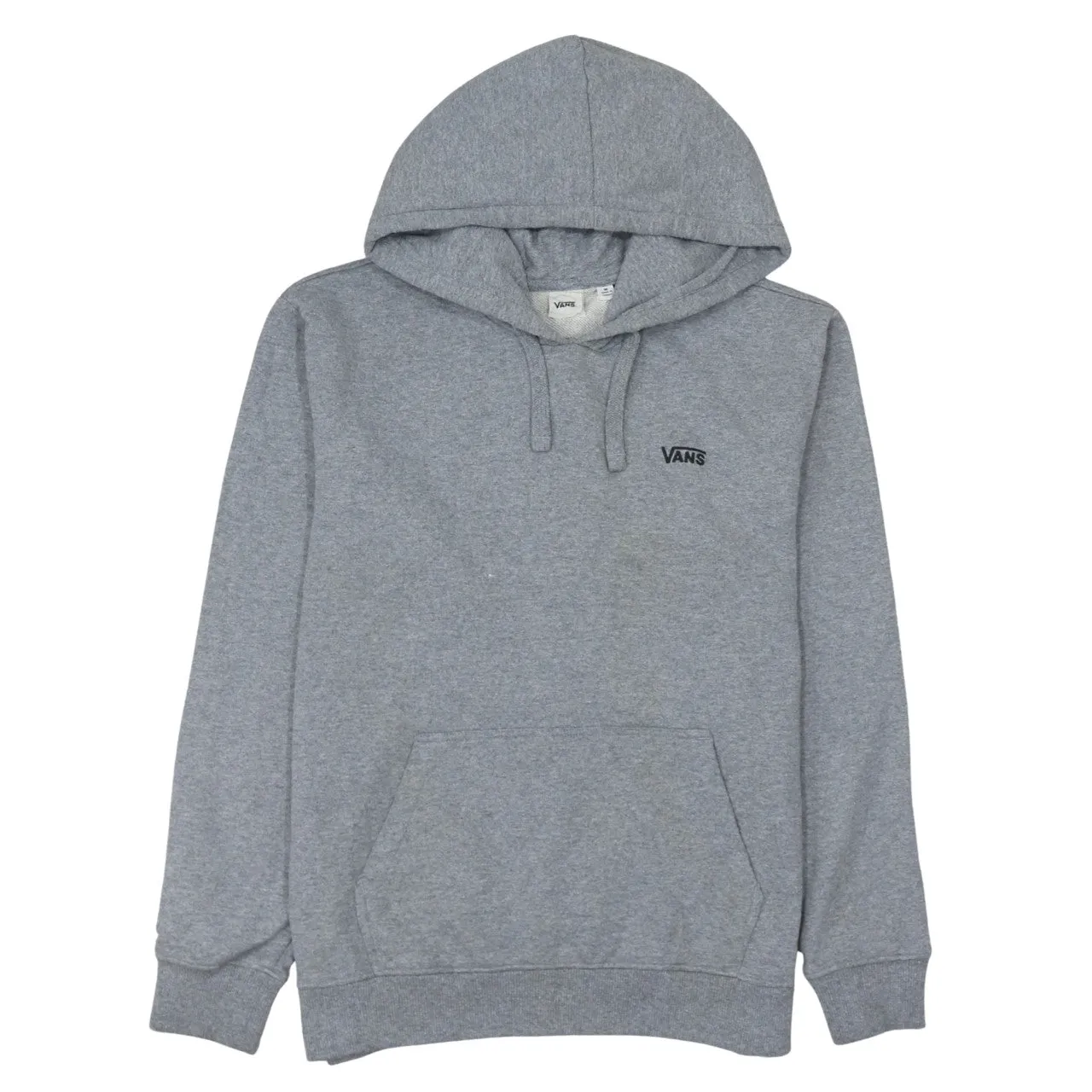 Vans Grey Hoodie Women’s Medium Embroidered Chest Logo Drawstring Hood Front Pocket Sweatshirt sold by Vintage Club