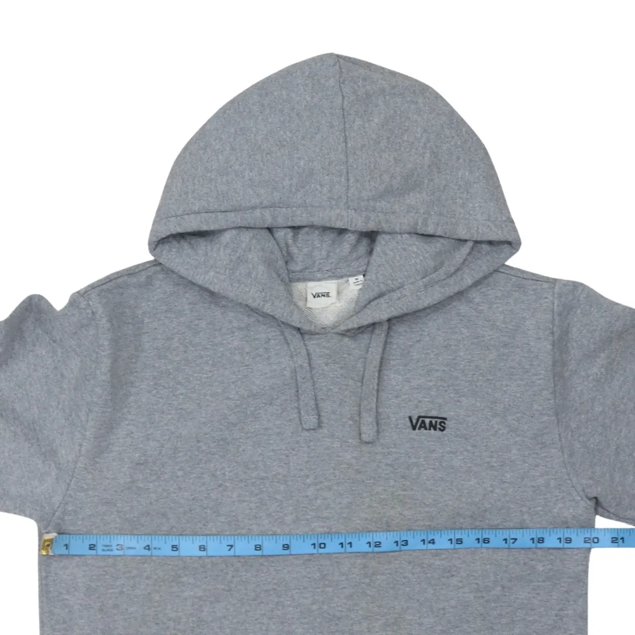 Vans Grey Hoodie Women’s Medium Embroidered Chest Logo Drawstring Hood Front Pocket Sweatshirt sold by Vintage Club product image thumbnail 5