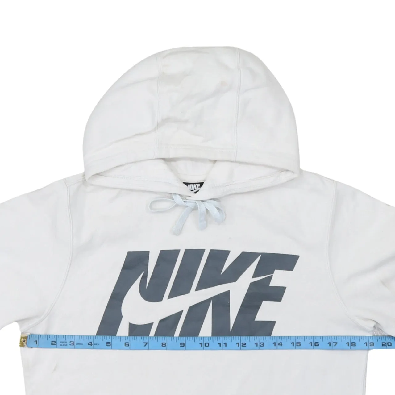 Nike 90's Center Middle Swoosh Pullover Hoodie Small White sold by Vintage Club product image thumbnail 5