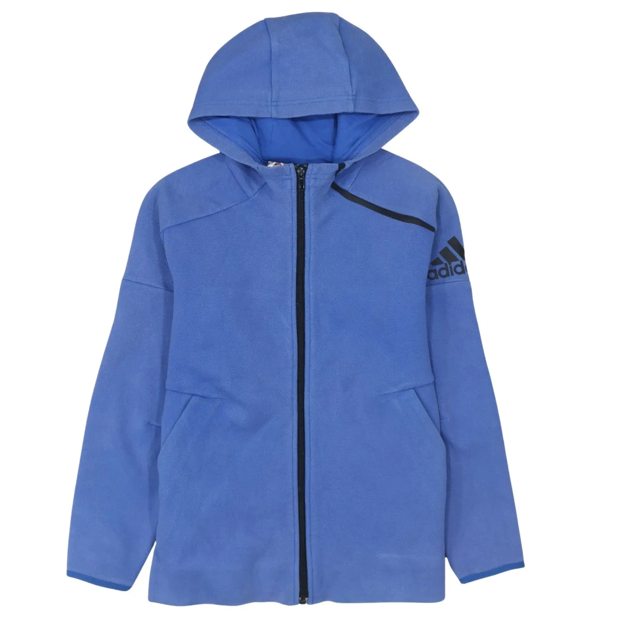 Adidas 90's Sportswear Full Zip Up Hoodie Medium Blue sold by Vintage Club