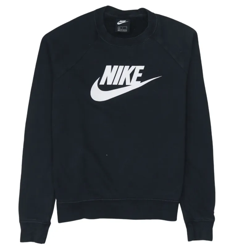 Nike 90's Center Middle Swoosh Crew Neck Sweatshirt Small Black sold by Vintage Club
