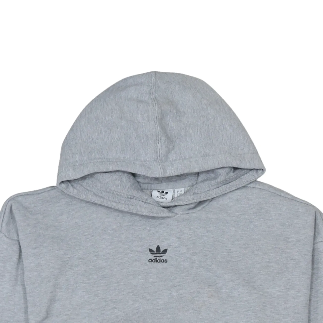 Adidas 90's Drawstring Pockets Pullover Hoodie Medium Grey sold by Vintage Club product image thumbnail 3