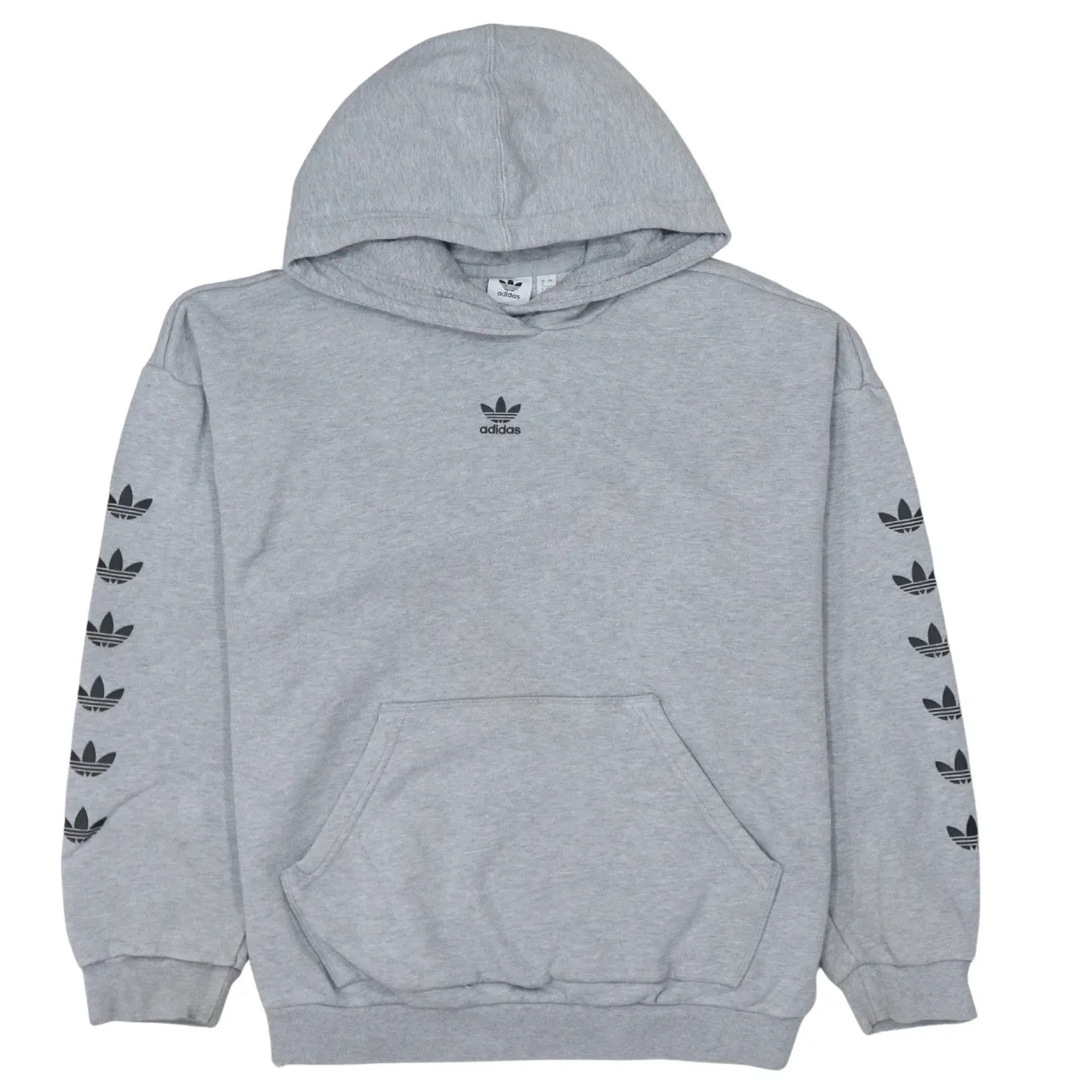 Adidas 90's Drawstring Pockets Pullover Hoodie Medium Grey sold by Vintage Club