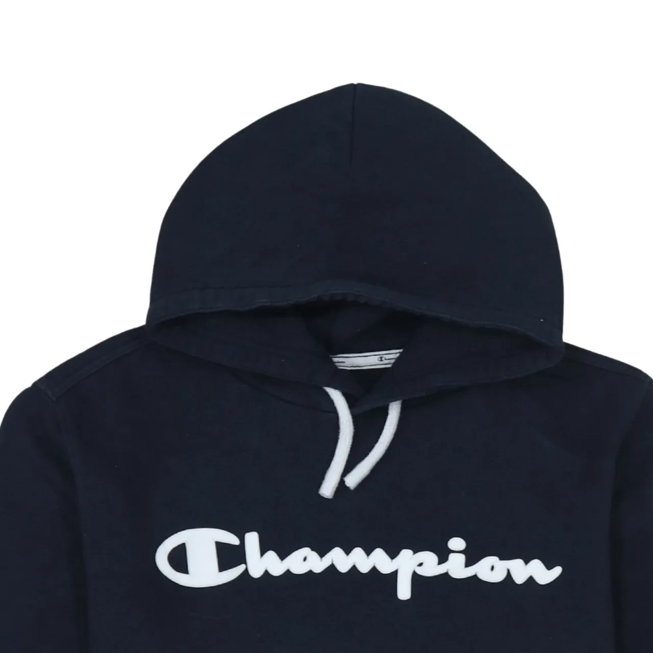 Champion 90's Spellout Pullover Hoodie Medium Navy Blue sold by Vintage Club product image thumbnail 3