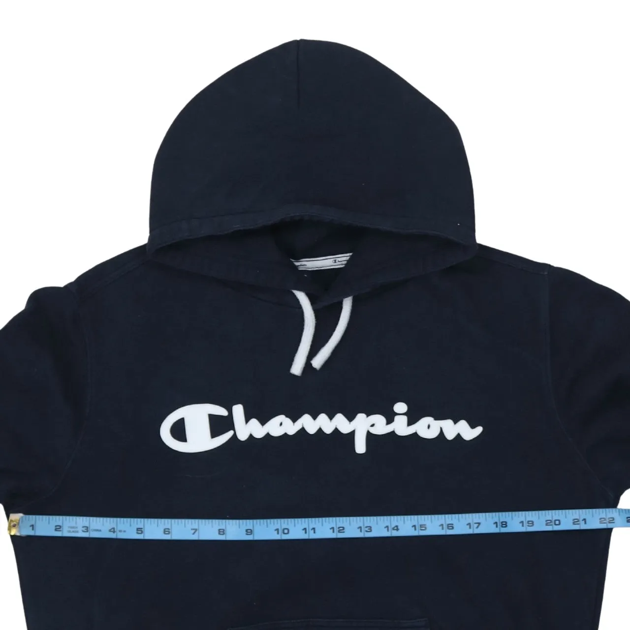 Champion 90's Spellout Pullover Hoodie Medium Navy Blue sold by Vintage Club product image thumbnail 5