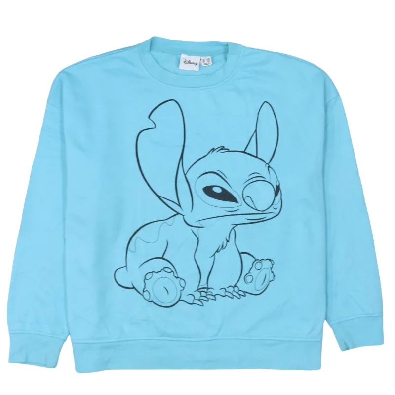 Disney 90's Stitch Crew Neck Sweatshirt Large Blue sold by Vintage Club