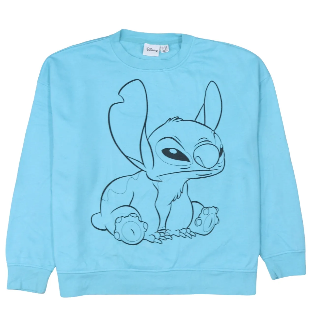 Disney 90's Stitch Crew Neck Sweatshirt Large Blue sold by Vintage Club