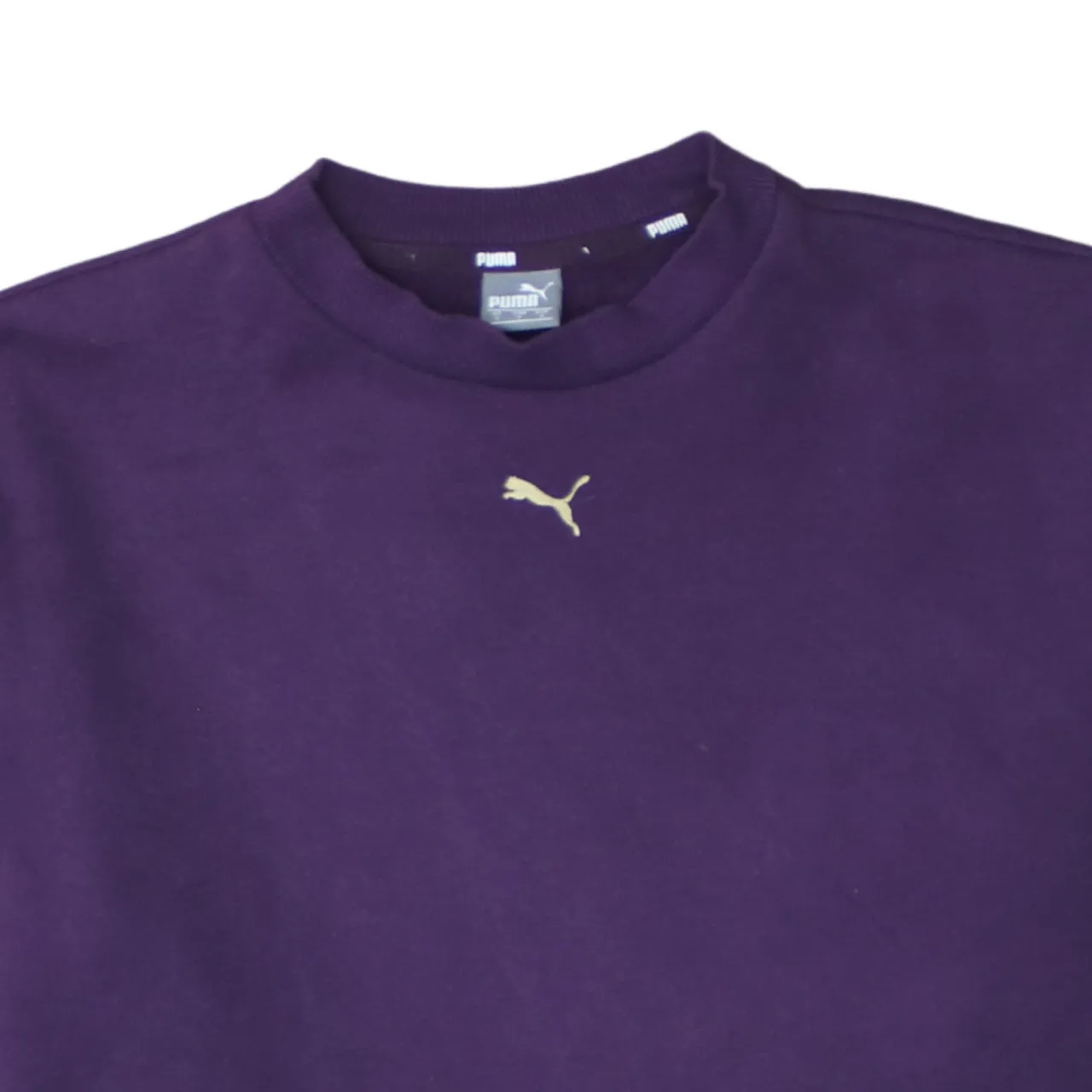 Puma Purple Sweatshirt Men's Small Gold Logo Speckled Sleeve Print Crewneck Pullover Top sold by Vintage Club product image thumbnail 3