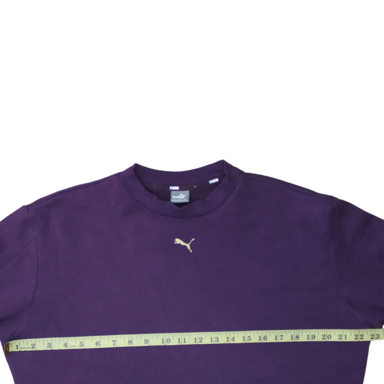 Puma Purple Sweatshirt Men's Small Gold Logo Speckled Sleeve Print Crewneck Pullover Top sold by Vintage Club product image thumbnail 5