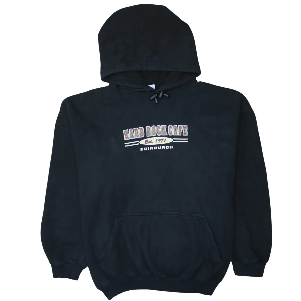 Hard Rock Cafe 90's Drawstring Pockets Pullover Hoodie XLarge Black sold by Vintage Club