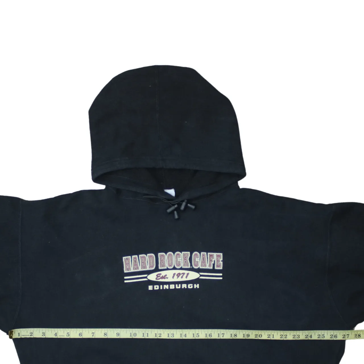 Hard Rock Cafe 90's Drawstring Pockets Pullover Hoodie XLarge Black sold by Vintage Club product image thumbnail 5