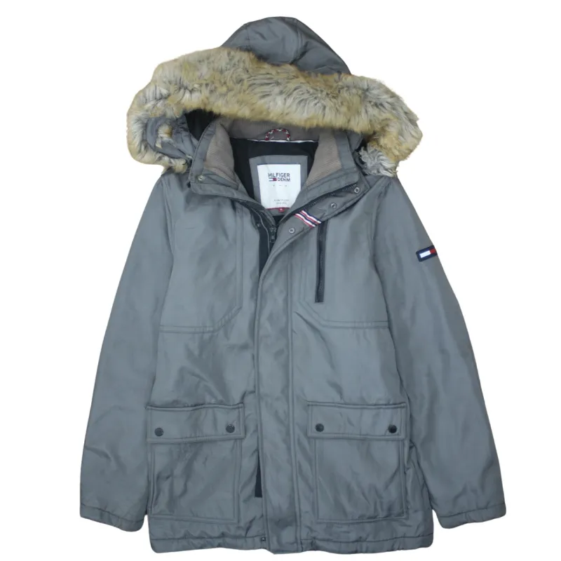Tommy Hilfiger 90's Heavyweight Full Zip Up Parka Medium Grey made by Tommy Hilfiger