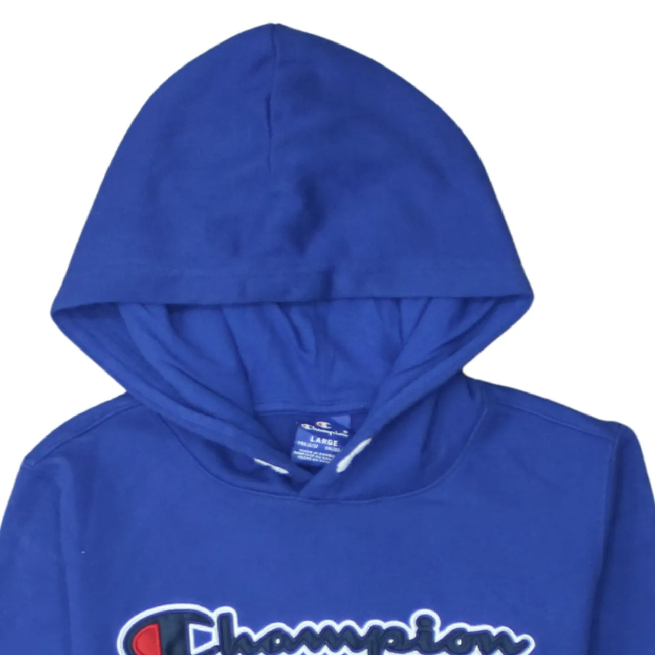Champion 90's Spellout Pullover Hoodie Large Blue sold by Vintage Club product image thumbnail 3