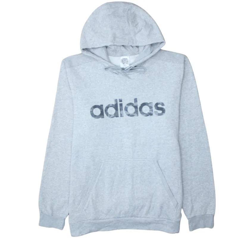 Adidas 90's Spellout Pullover Hoodie Large Grey sold by Vintage Club
