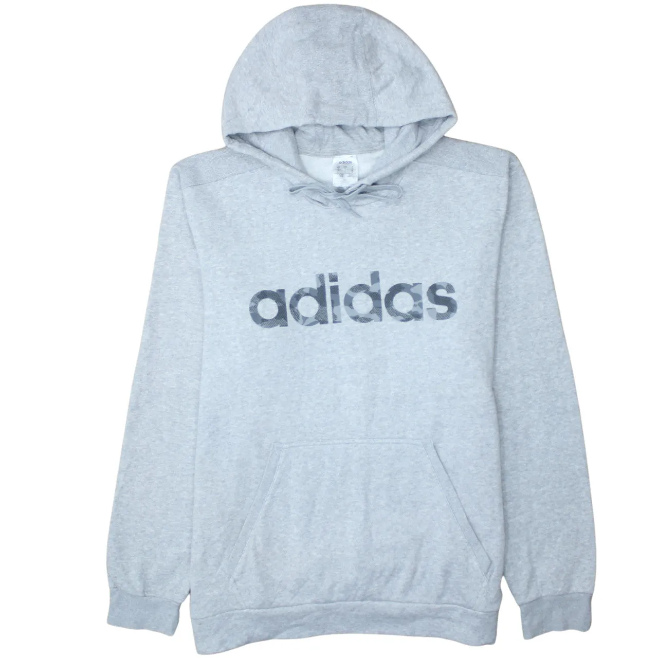 Adidas 90's Spellout Pullover Hoodie Large Grey sold by Vintage Club