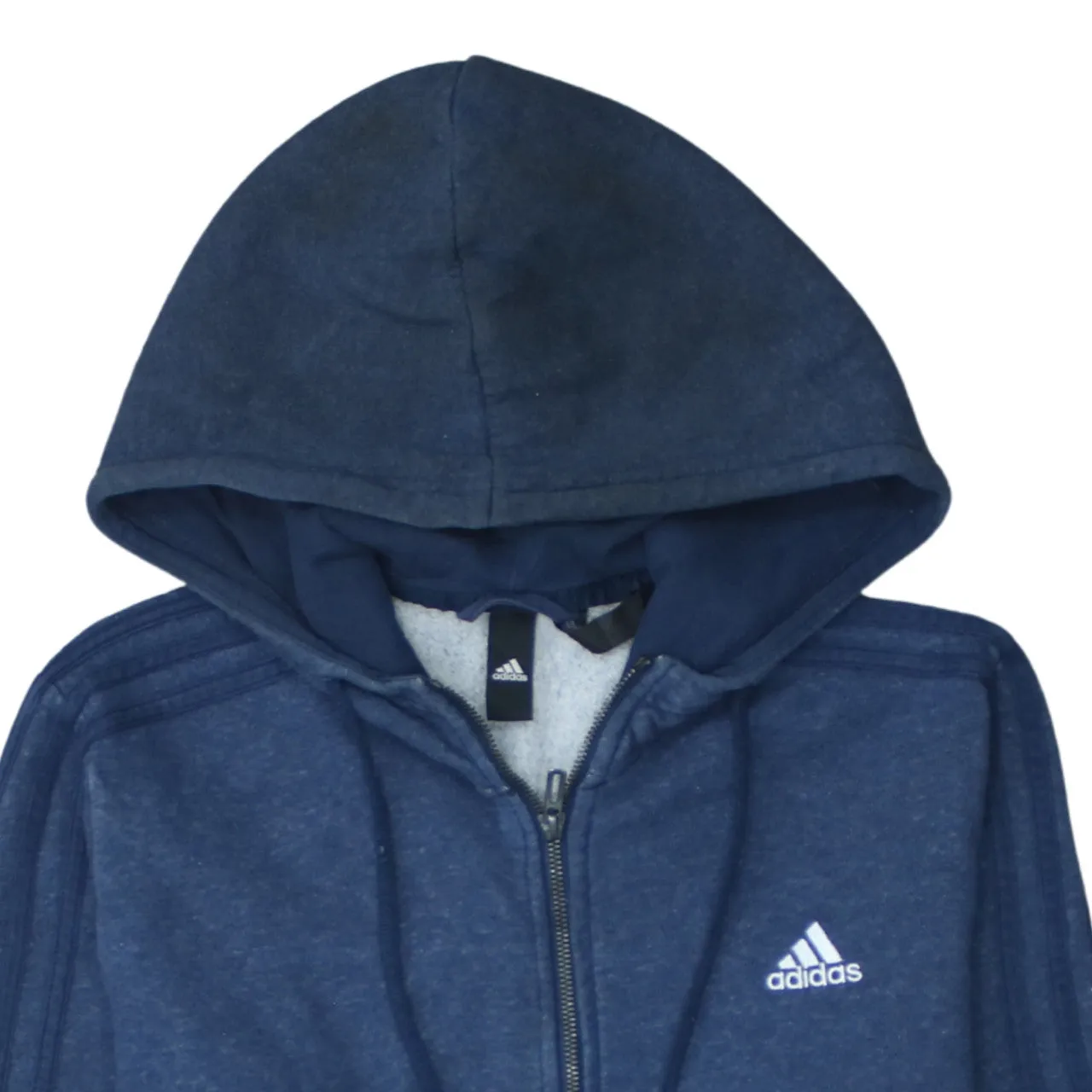 Adidas 90's Striped Sleeve Full Zip Up Hoodie Medium Navy Blue sold by Vintage Club product image thumbnail 3