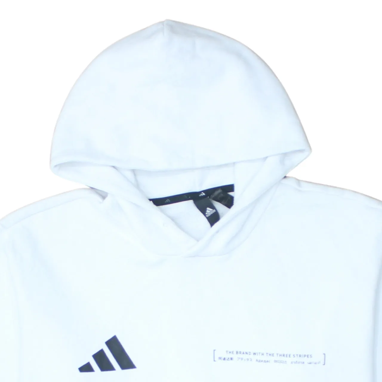 Adidas 90's Drawstring Pockets Pullover Hoodie Large White sold by Vintage Club product image thumbnail 3