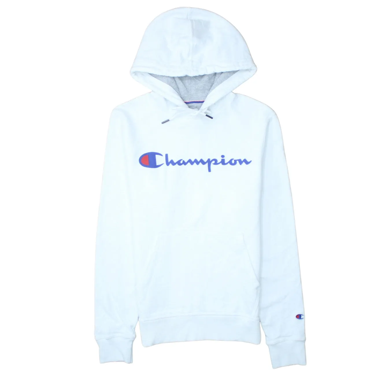 Champion 90's Spellout Pullover Hoodie XSmall White sold by Vintage Club