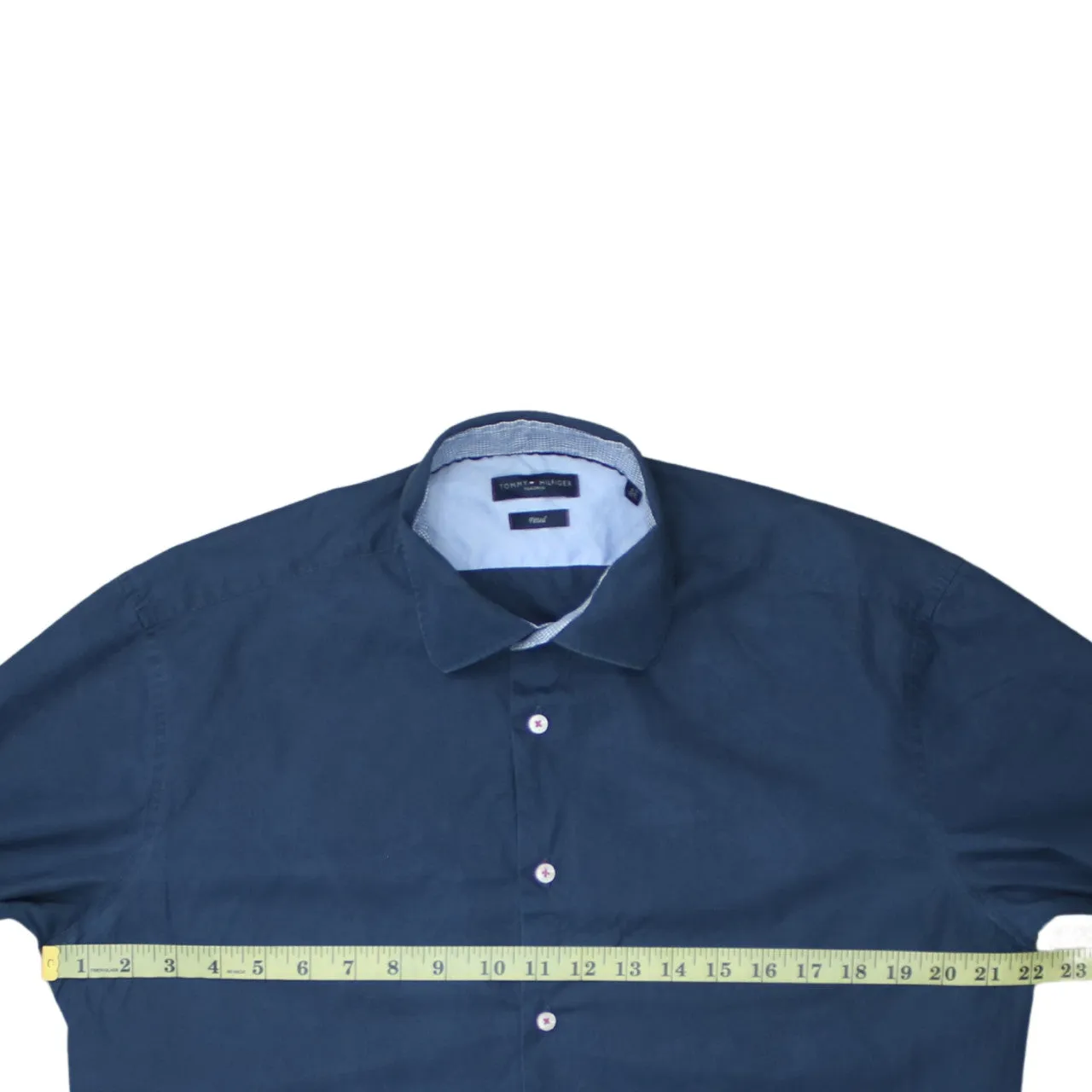 Tommy Hilfiger 90's Long Sleeve Button Up Shirt Large Navy Blue sold by Vintage Club product image thumbnail 5