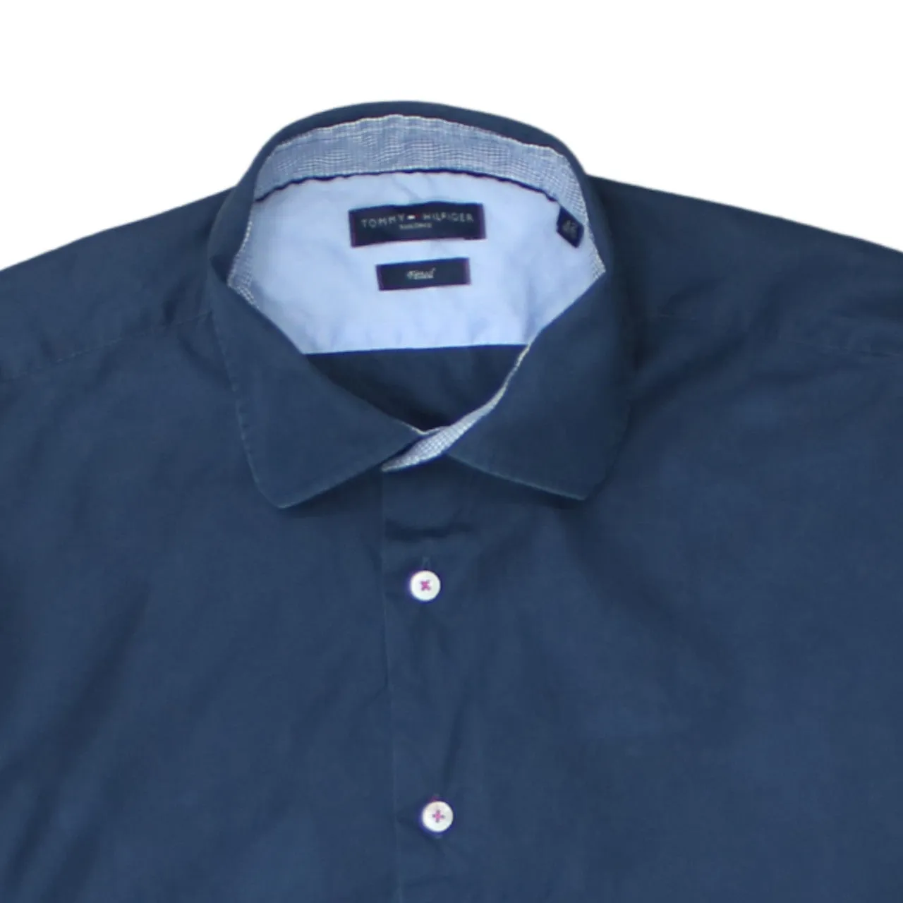 Tommy Hilfiger 90's Long Sleeve Button Up Shirt Large Navy Blue sold by Vintage Club product image thumbnail 3