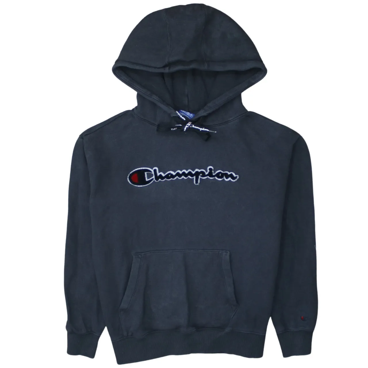 Champion 90's Spellout Pullover Hoodie XSmall Black sold by Vintage Club