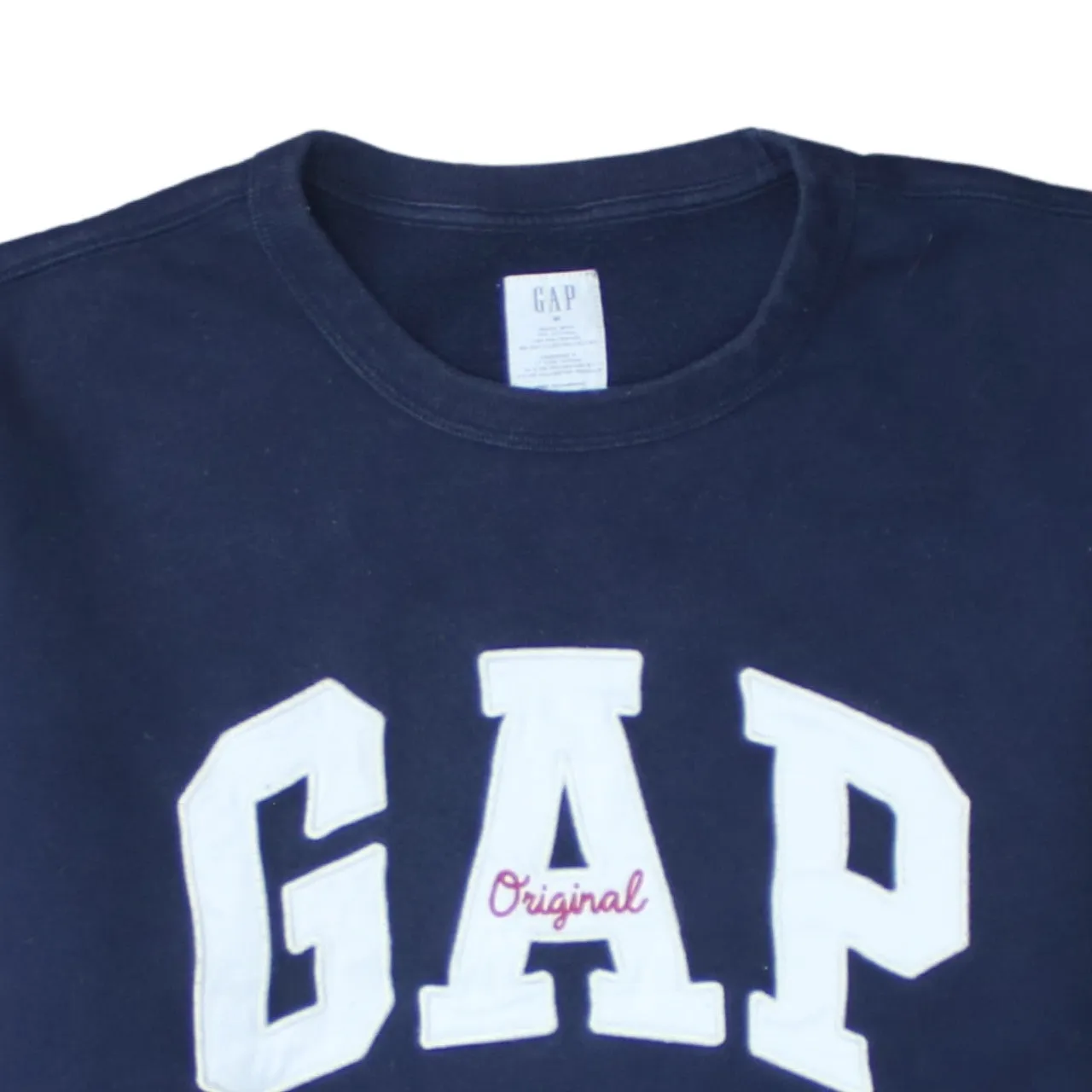 Gap 90's Spellout Crew Neck Sweatshirt Medium Navy Blue sold by Vintage Club product image thumbnail 3