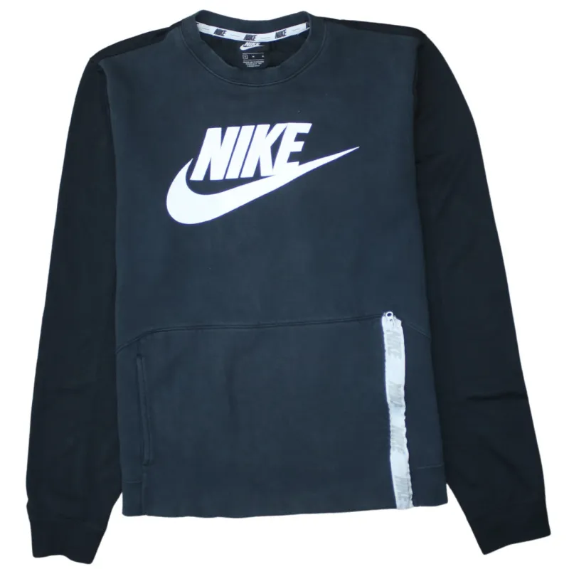 Nike 90's Center Middle Swoosh Crew Neck Sweatshirt Medium Black sold by Vintage Club