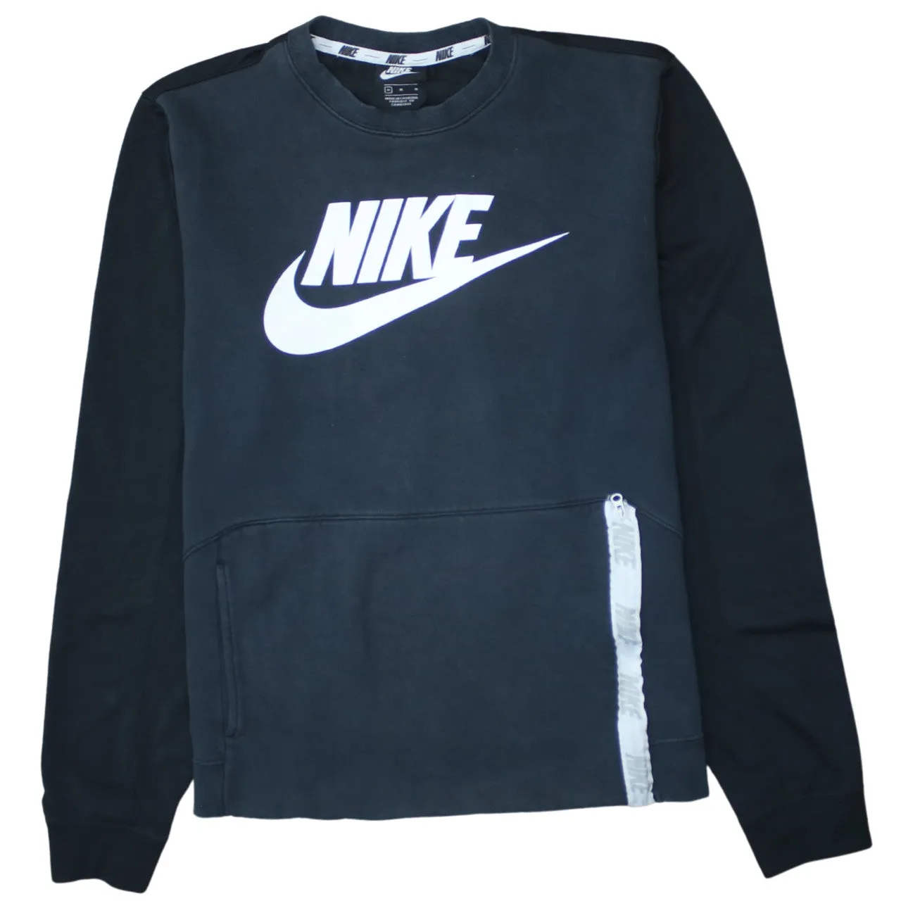 Nike 90's Center Middle Swoosh Crew Neck Sweatshirt Medium Black sold by Vintage Club