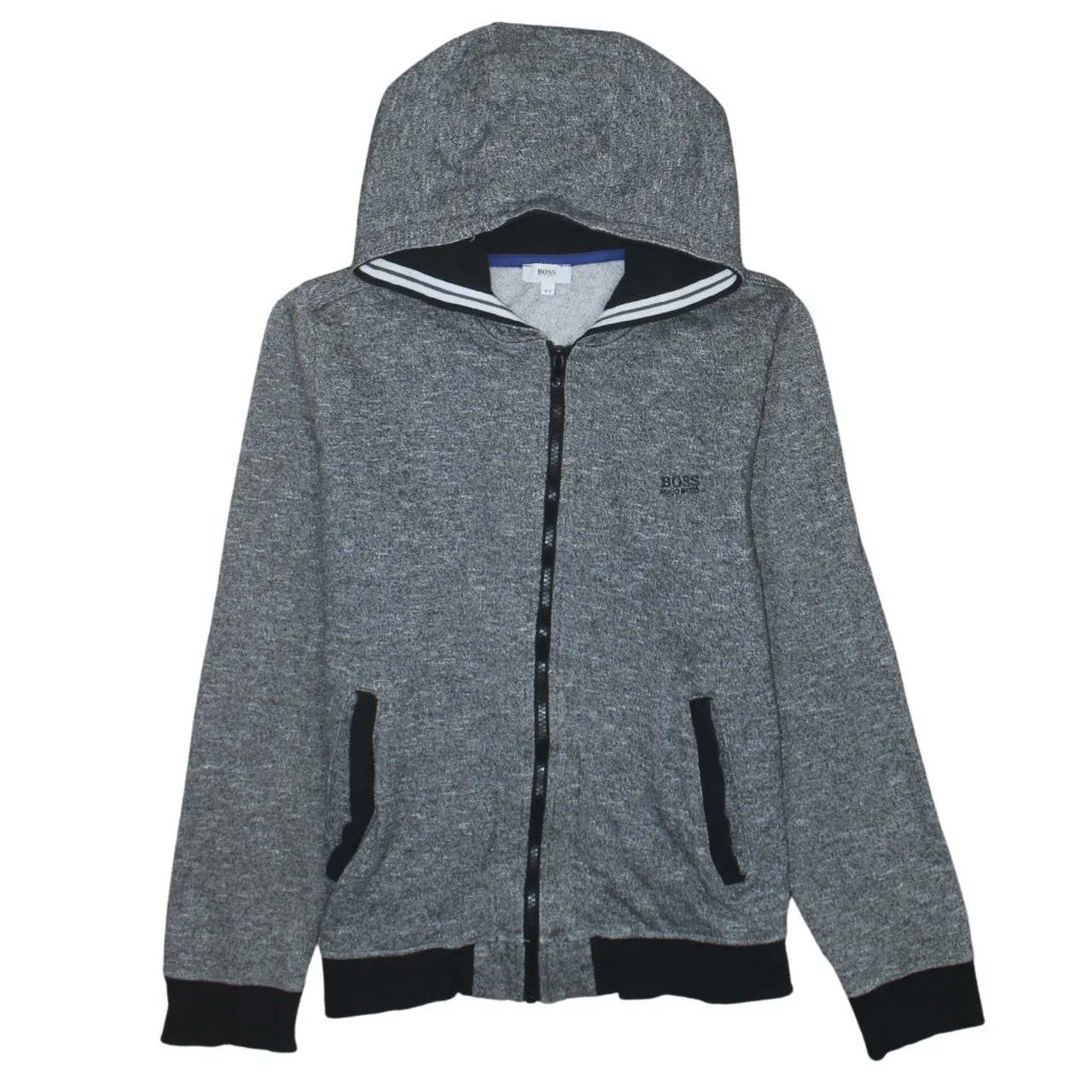 HUGO BOSS 90's Lightweight Full Zip Up Hoodie Small Grey sold by Vintage Club