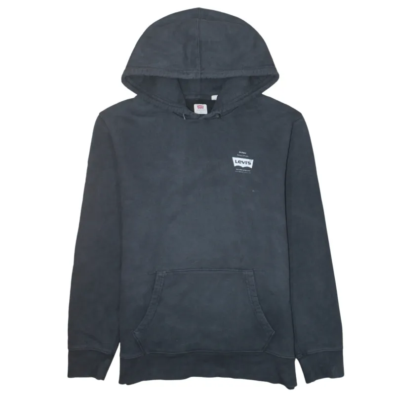 Levi's 90's Drawstring Pockets Pullover Hoodie Large Black sold by Vintage Club