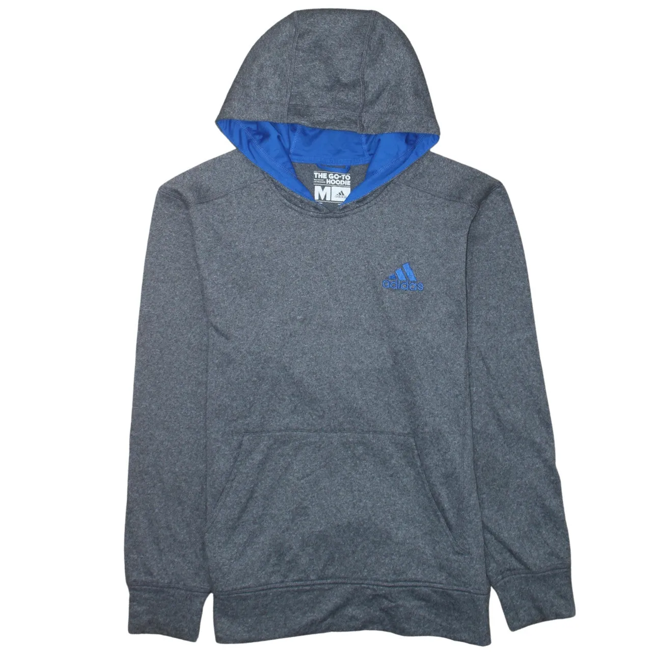 Adidas 90's Drawstring Pockets Pullover Hoodie Medium Grey sold by Vintage Club