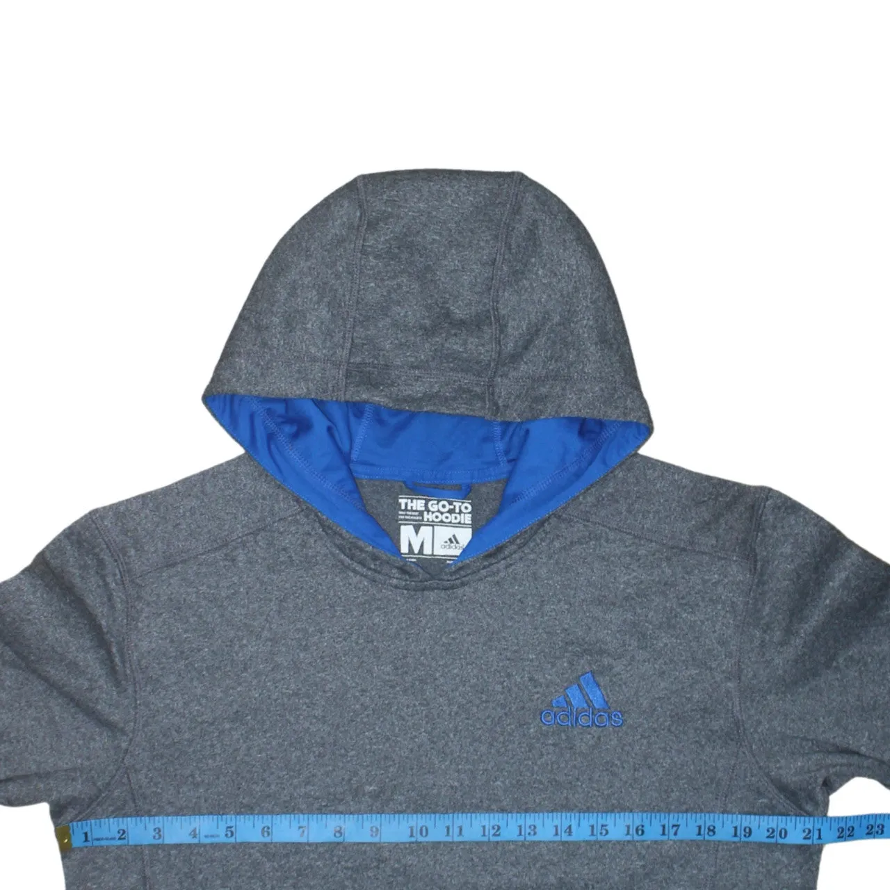 Adidas 90's Drawstring Pockets Pullover Hoodie Medium Grey sold by Vintage Club product image thumbnail 5
