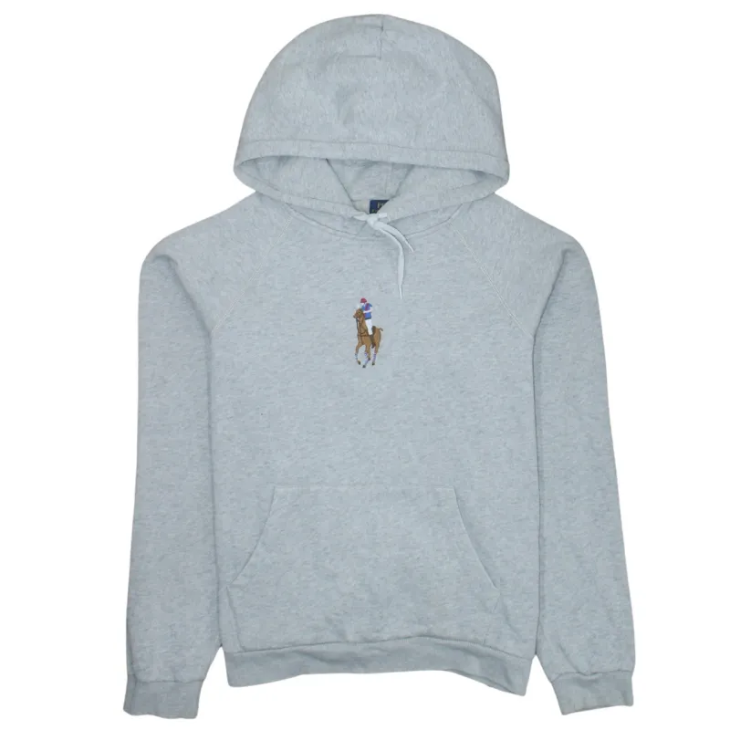 Polo Ralph Lauren Grey Hoodie Women's XLarge Embroidered Polo Player Logo Front Pocket Sweatshirt made by Polo by Ralph Lauren