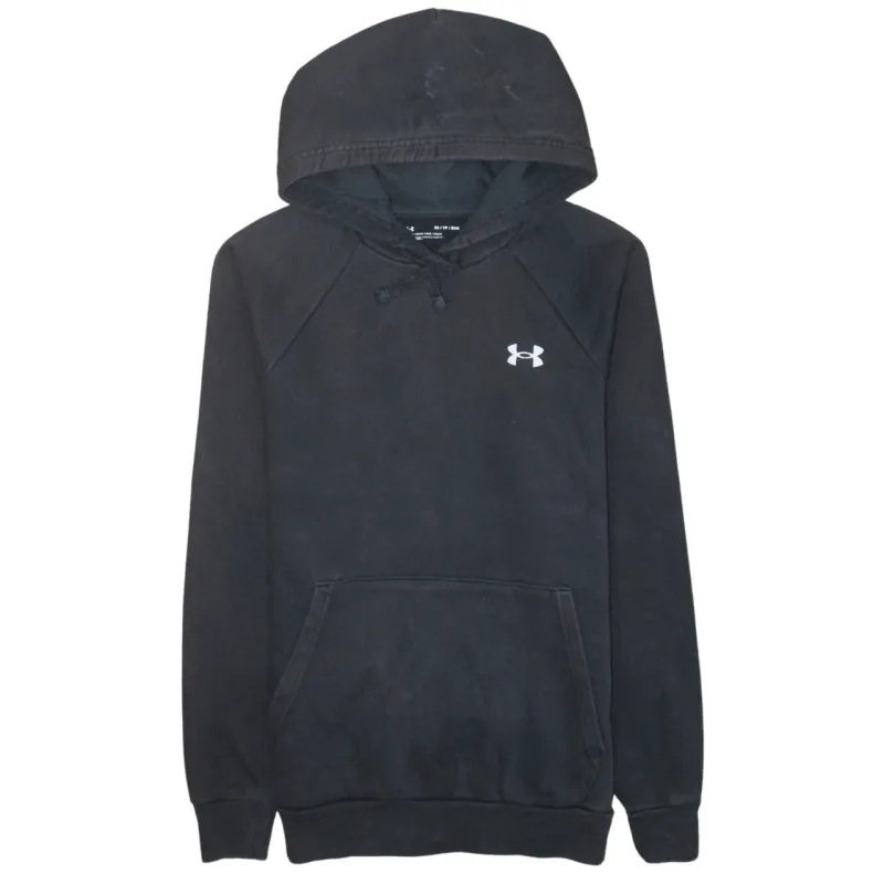 Under Armour Black Hoodie Men’s XSmall Embroidered Chest Logo Front Pocket Fleece Pullover made by Under Armour