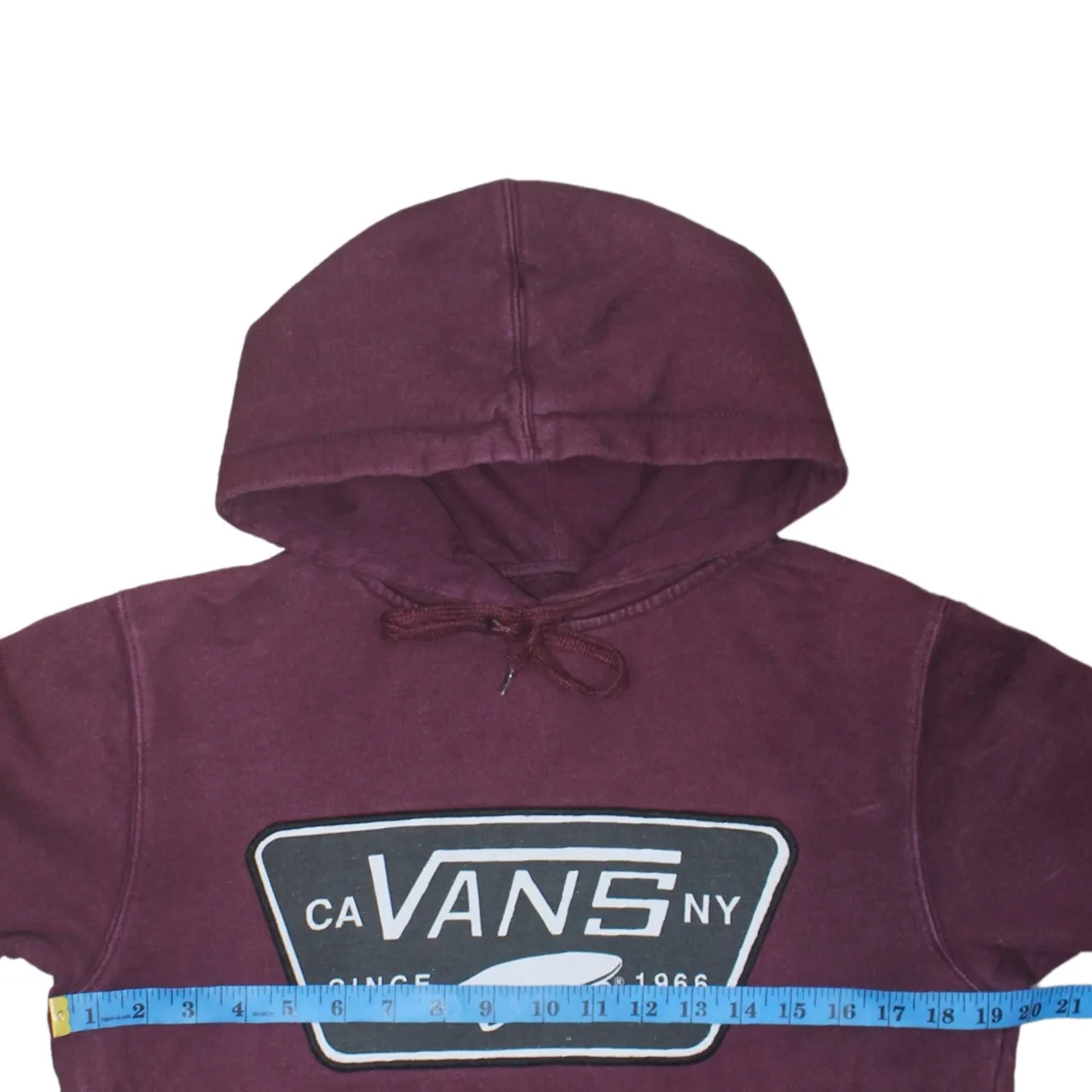 VANS 90's Spellout Pullover Hoodie Small Burgundy Red sold by Vintage Club product image thumbnail 5