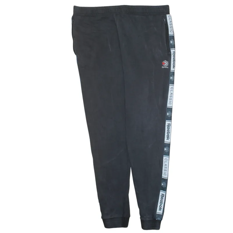 Reebok 90's Rib Cuff Casual Joggers / Sweatpants Large Black made by Reebok