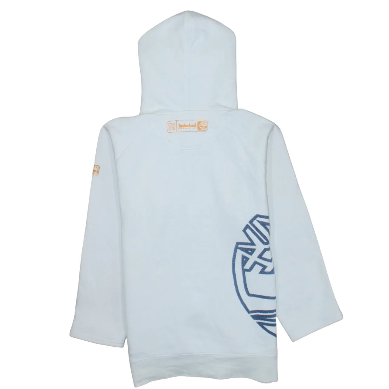 Timberland White Zip Hoodie Men's Medium Printed Logo Front Pockets Casual Sweatshirt sold by Vintage Club product image thumbnail 2