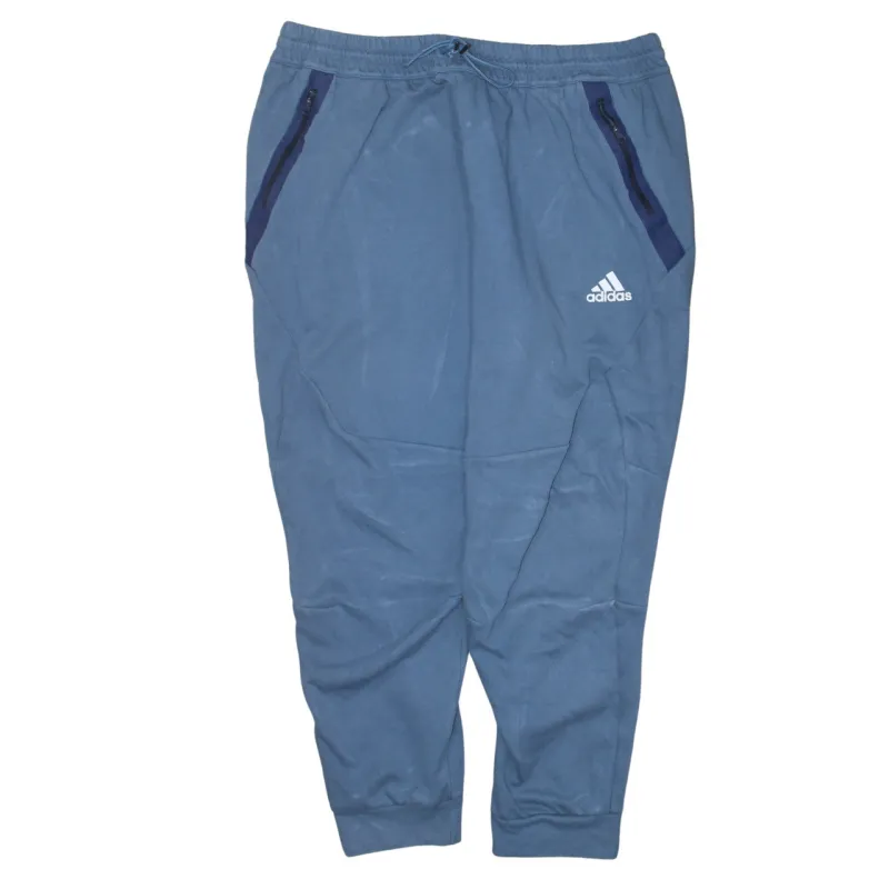 Adidas Blue Joggers Men’s XXLarge Zip Pockets Embroidered Logo Cuffed Sweatpants made by Adidas