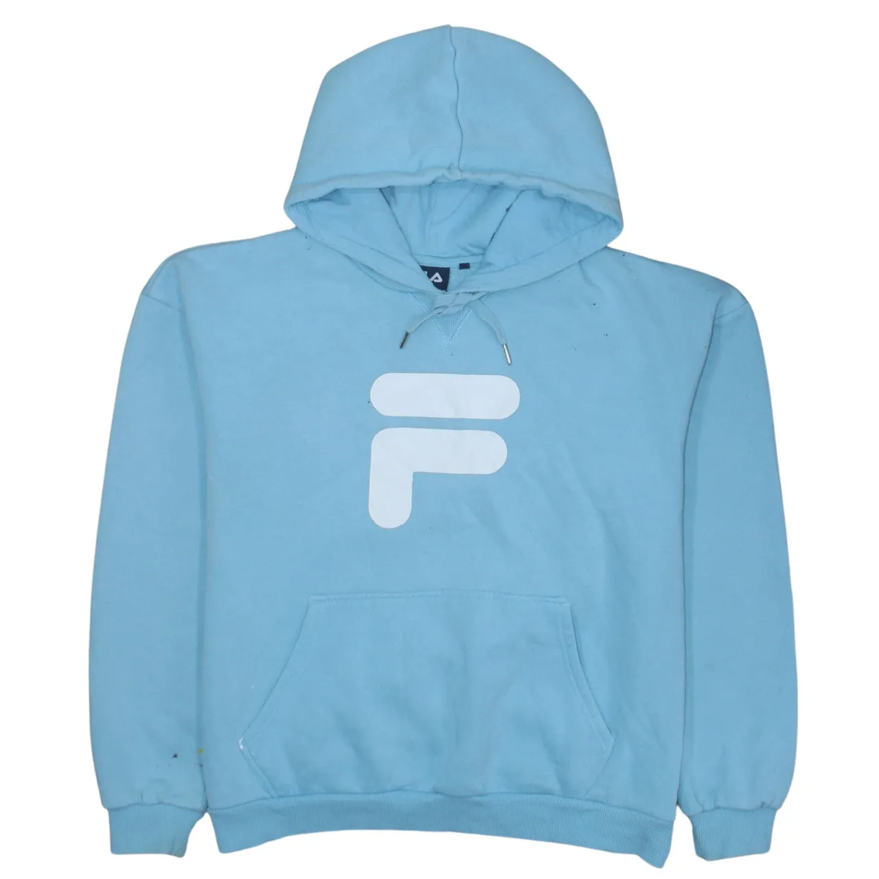 Fila 90's Drawstring Pockets Pullover Hoodie Small Blue sold by Vintage Club