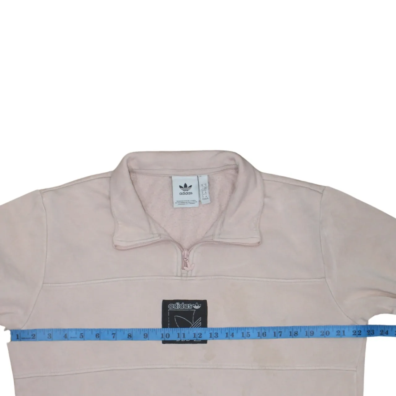 Adidas 90's Plain Quarter Zip Sweatshirt Medium Pink sold by Vintage Club product image thumbnail 5