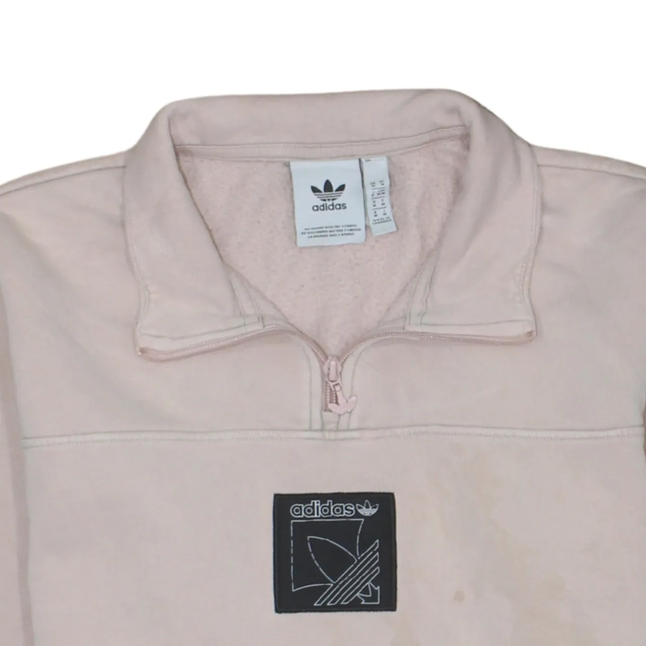 Adidas 90's Plain Quarter Zip Sweatshirt Medium Pink sold by Vintage Club product image thumbnail 3