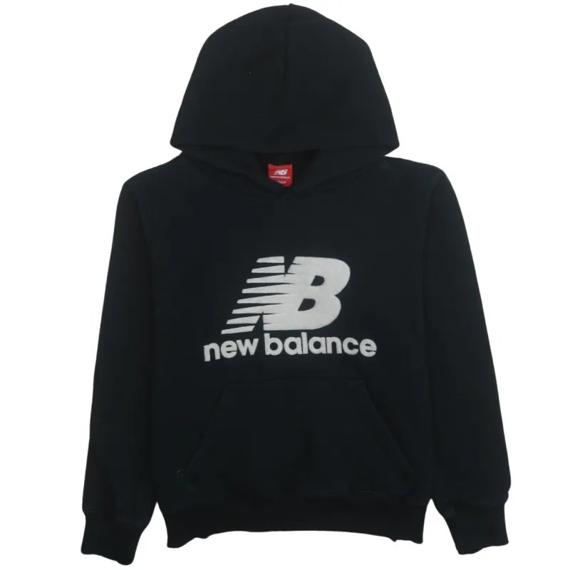 New Balance Black Hoodie Women's Medium Large Printed Logo Front Pocket Pullover Sweatshirt made by New Balance