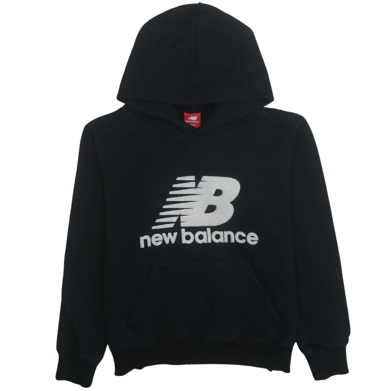 New Balance Black Hoodie Women's Medium Large Printed Logo Front Pocket Pullover Sweatshirt sold by Vintage Club