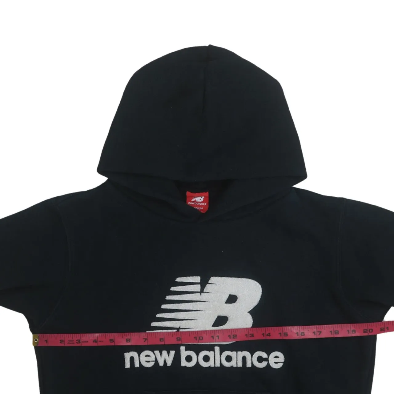 New Balance Black Hoodie Women's Medium Large Printed Logo Front Pocket Pullover Sweatshirt sold by Vintage Club product image thumbnail 5