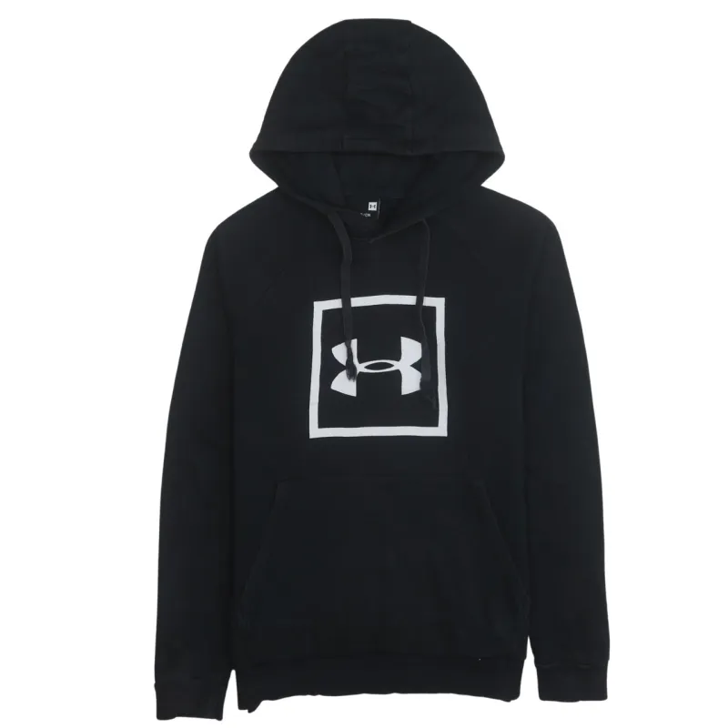 Under Armour Black Hoodie Men’s Small Printed Box Logo Front Pocket Fleece Sweatshirt sold by Vintage Club