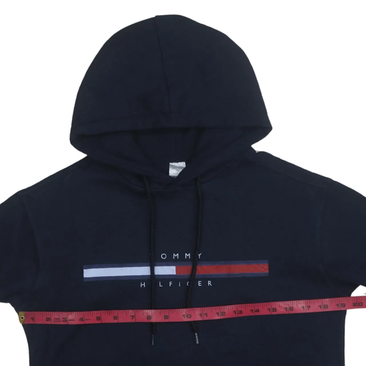 Tommy Hilfiger 90's Spellout Pullover Hoodie Medium Navy Blue sold by Vintage Club product image thumbnail 5